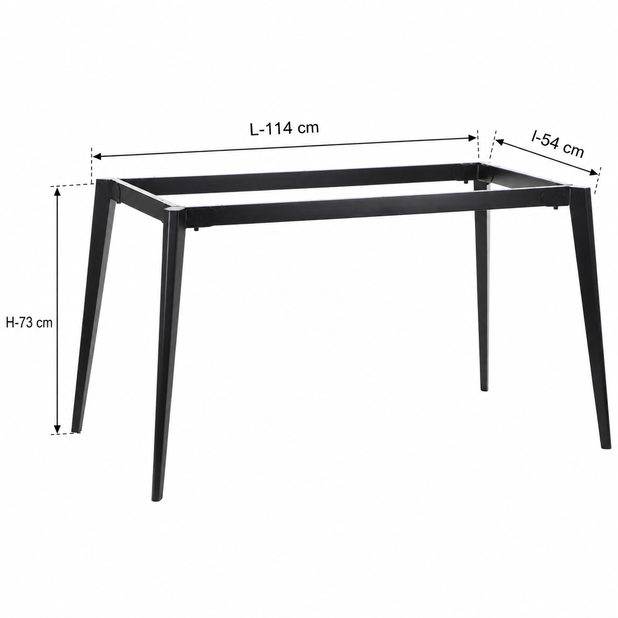Cadru pentru masa metal negru 114x73 cm inaltime 54 cm - detaliu produs