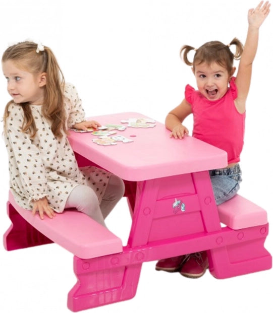 Masuta de picnic pentru 4 copii, 47 x 79 x 70 cm, maxim 35 kg, 2 ani+, Multicolor