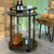 Masuta rotunda pentru sticle si pahare de vin, portabila, 2 nivele, lemn cu MDF, 54 x 40 cm