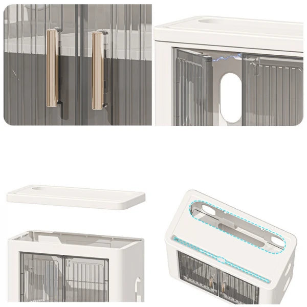 Cutie Depozitare Router WiFi cu Montare pe Perete sau Mobilier, 33 cm x 28 cm x 14.3 cm