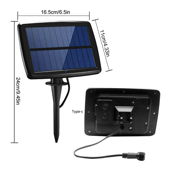Ghirlanda luminoasa cu incarcare solara, lumina calda, 10 becuri, 5.4 m,negru