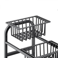 Raft metalic pentru depozitare sub chiuveta, extensibil 55-85 cm, 4 cosuri, 85 (L) x 25 (l) x (H) cm, negru - imagine 9
