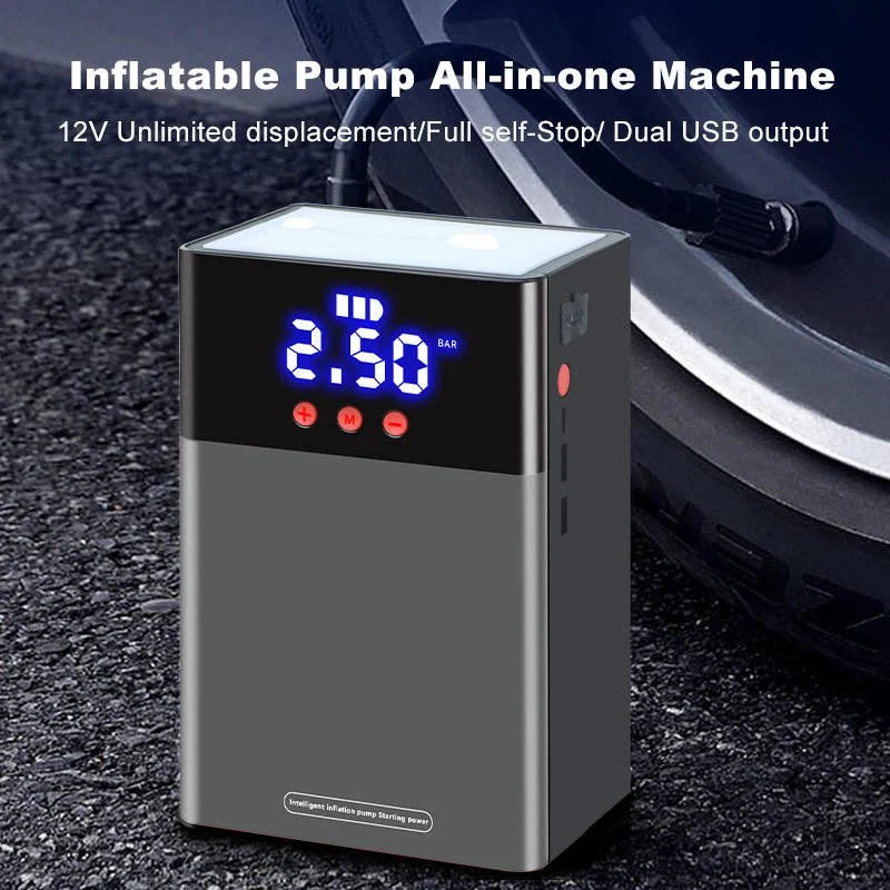 Jump Starter auto multifunctional 12V cu compresor aer 150 PSI si baterie 80000mAh