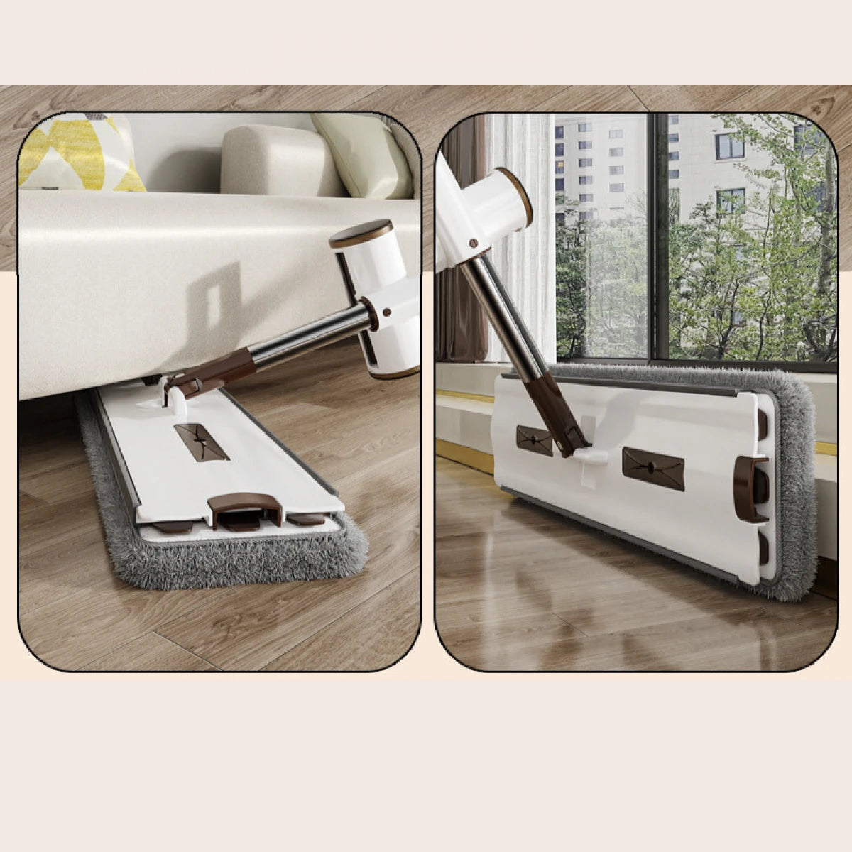 Set mop rotativ cu 2 lavete microfibra si lighean pliabil de 8 L