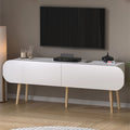 Comoda TV Sicily 120 cm,  cu 2 usi rabatabile push-to-open, PAL melaminat 18 mm clasa E1, suport TV pana la 55 inch, blat 50 kg, design stil modern scandinav