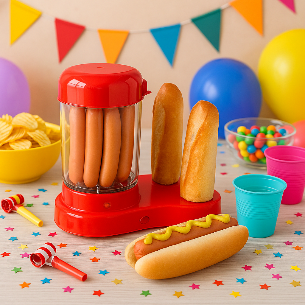 Aparat pentru preparat Hot Dog, 450W, Rosu