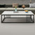 RESIGILAT - Masuta de cafea dreptunghiulara, minimalista, design nordic, aspect marmura alba, 120x60x43cm