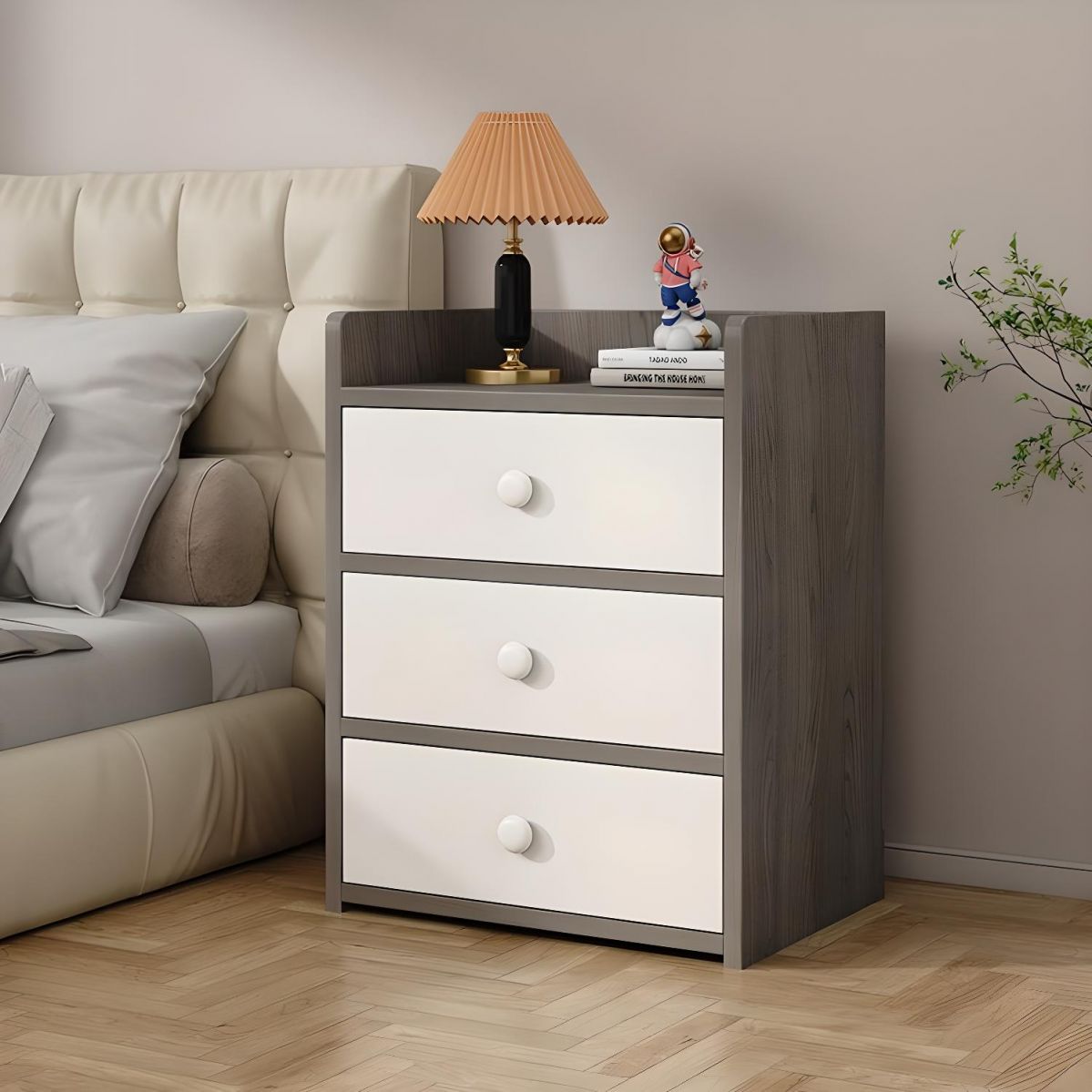 Noptiera minimalista din PAL cu 2 sau 3 sertare