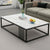 RESIGILAT - Masuta de cafea dreptunghiulara, minimalista, design nordic, aspect marmura alba, 120x60x43cm