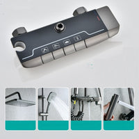 Coloana de Dus Smart, Afisaj LED Ceas, Grade, Control Termostatic, 4 Moduri de Pulverizare,Lumini LED, Materiale Premium