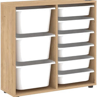 Dulap multifuncțional cu 9 coșuri, 3 nivele,  88,7 x 30 x 85,5 cm - imagine 8