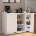Dulap multfunctional cu roti si rafturi pe usa, 97,8 x 44,1 x 91,5 cm