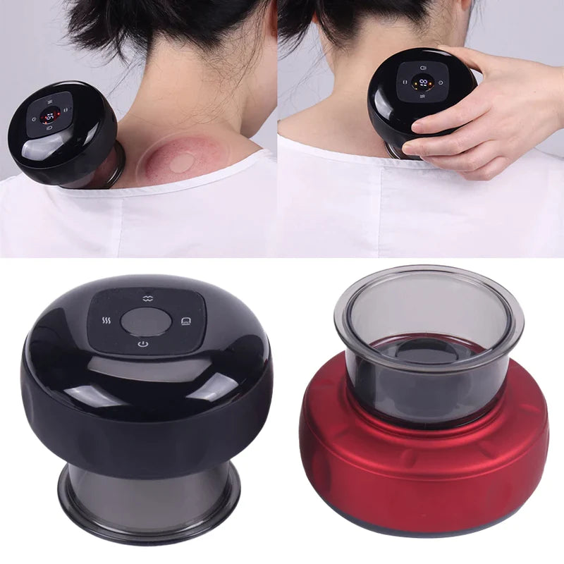 Aparat Masaj Vacuum Electric, cu afisaj electronic, imbunatateste circulatia sanguina, 12 niveluri Lumina Rosie si Presiune Negativa