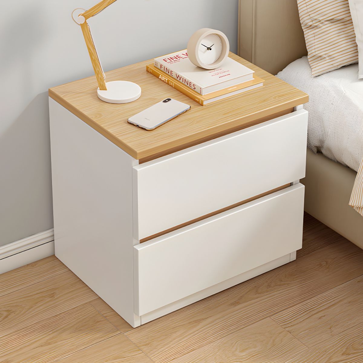 Noptiera moderna cu 2 sertare, 40x30x41cm