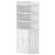 Biblioteca pentru colt cu 4 polite si dulap 2 usi, 180x50x50cm, alb