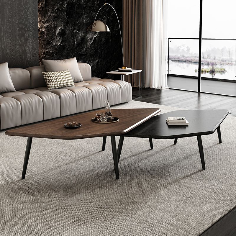 Set 2 mese cafea Gemini, design scandinav, model diamant, blat MDF 20mm