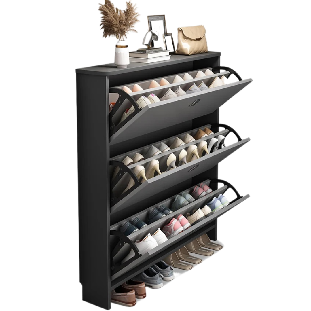 Pantofar modern cu 3 Uși – Gri, 80 x 17 x 120 cm
