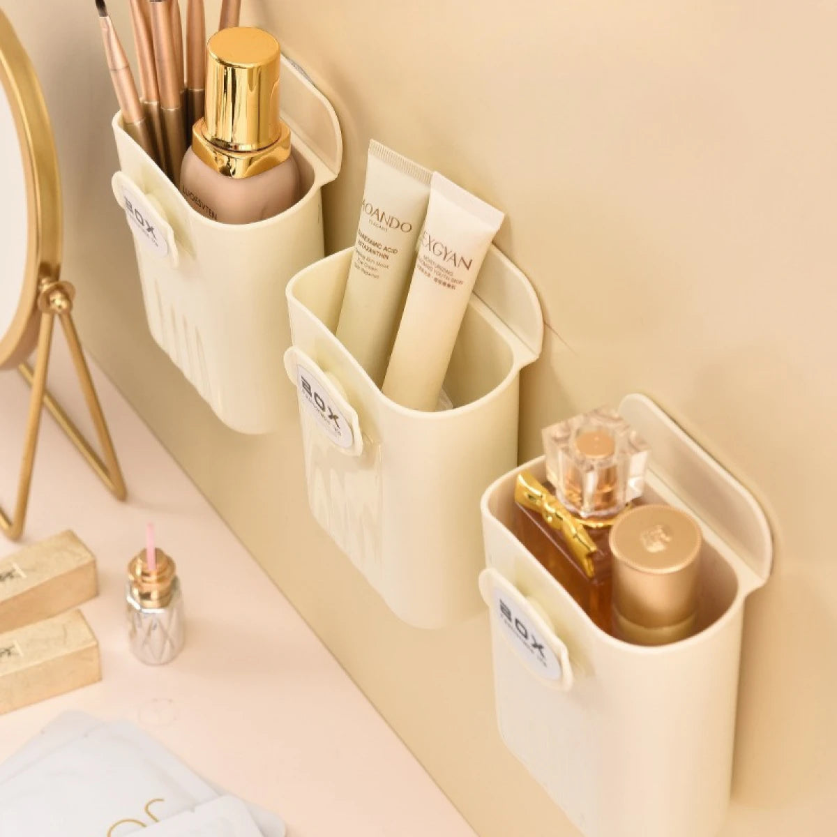Set 3 Suporturi Autoadezive pentru Depozitare Accesorii Mici 11.5x9x8 cm - imagine principala