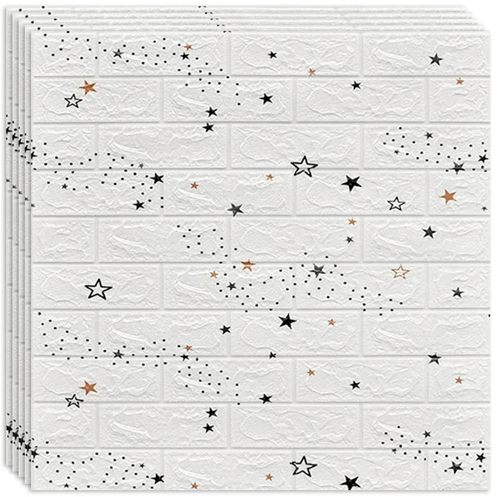 Tapet 3D caramida cu stelute auto-adeziv pentru interior, 70 x 77 cm