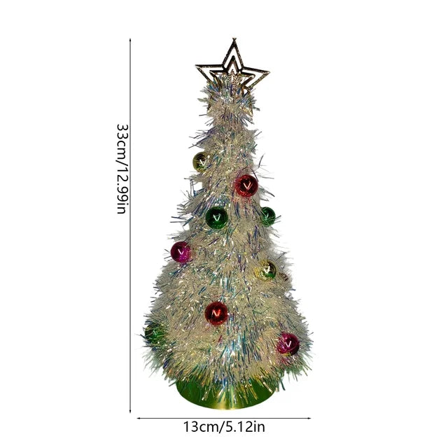 Mini Brad Craciun Decorativ Artificial 60cm cu Ornamente si Lumini LED - detaliu produs