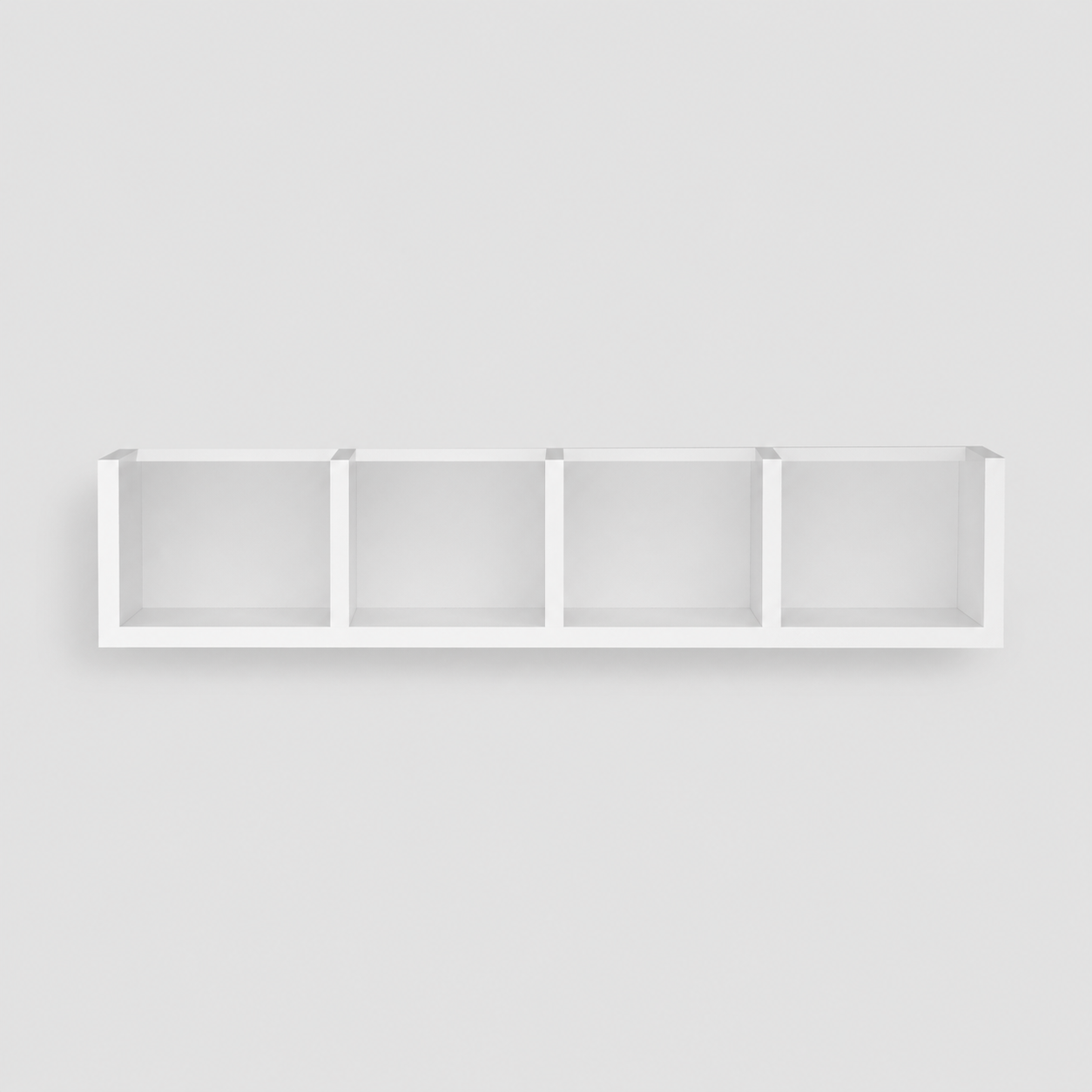 Raft suspendat din PAL 90,5x17,8x17 cm, cu 4 compartimente, pentru carti si decoratiuni