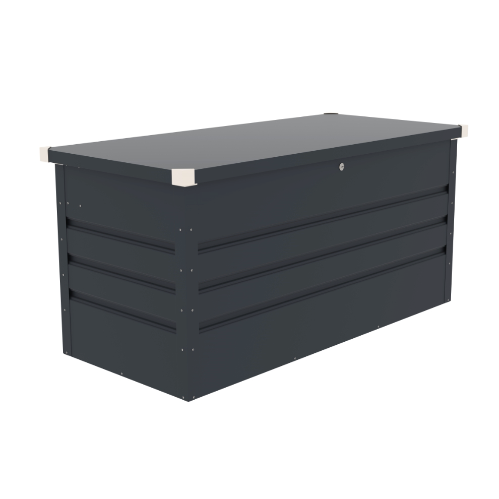 Lada pentru depozitare gradina metalica, KLUGMEISTER Max B, dimensiuni 132x61x62 cm, culoare Gri