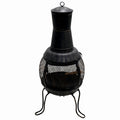 Semineu pentru terasa KLUGMEISTER KY1822M, material otel, capac superior, gratar interior, dimensiuni 43x43x91 cm