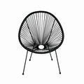 Scaun terasa MESTERINO JFC038 72x74x86 cm, structura din otel, sezut din ratan, culoare neagra