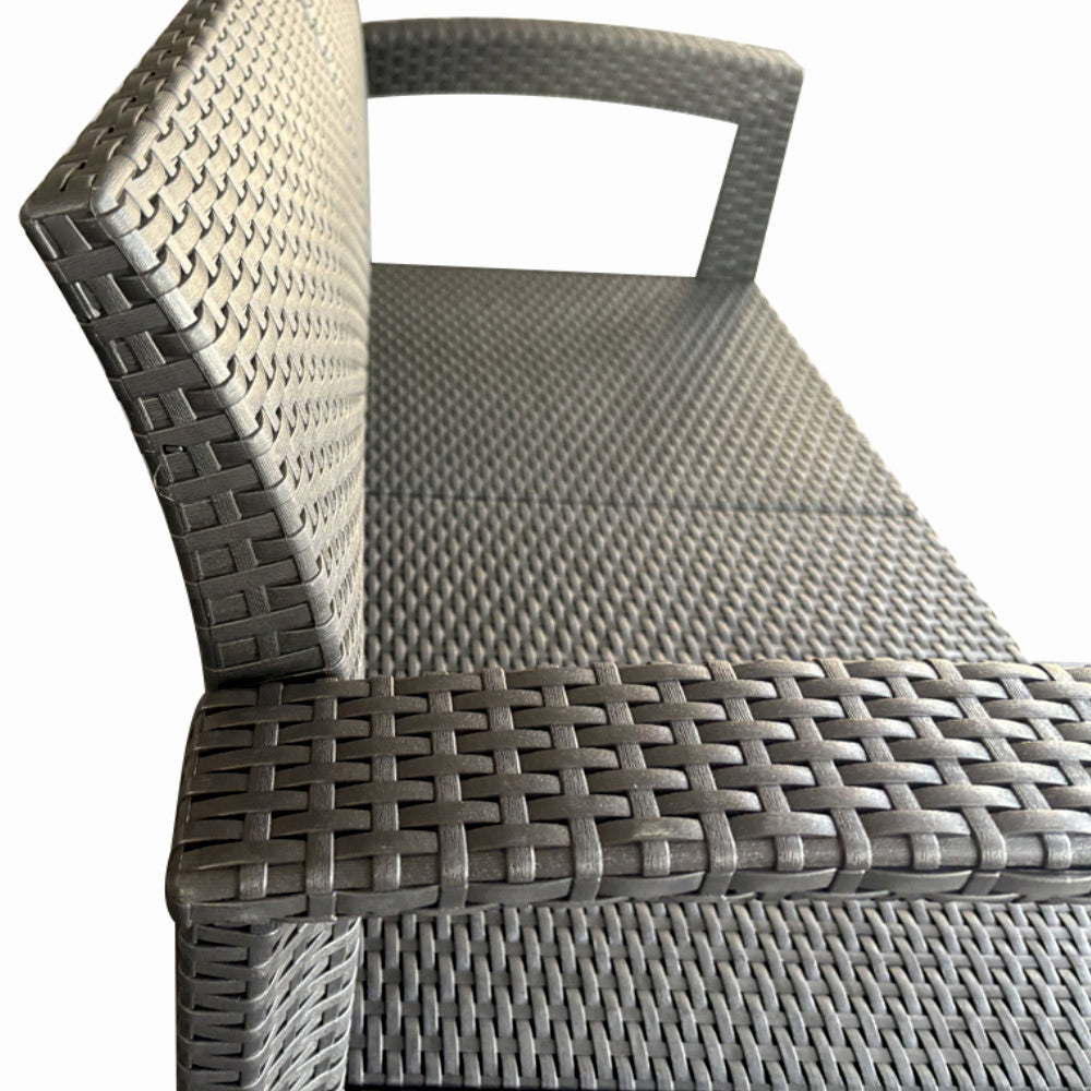 Set mobilier terasa/gradina tip ratan KLUGMEISTER KJF3132, canapea + doua fotolii + masa, culoare gri