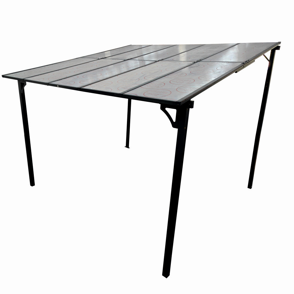 Pergola pentru terasa/gradina din otel si aluminiu KLUGMEISTER KJF4133, dimensiuni 300x300x250/190 cm, culoare gri