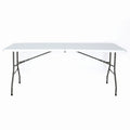 RESIGILAT - Masa pliabila 4 persoane din otel si HDPE KJC2061, 180x70x74 cm, culoare alba