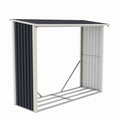 Magazie de lemne, pentru depozitare ideala, din metal zincat vopsit MESTERINO WA-B, Gri/Bej, dimensiuni 242x89x190 cm