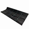 Folie antiburuieni/mulcire din polipropilena, MESTERINO PP1000150, 1 m X 50 m, densitate 100g/mp culoare neagra cu dungi, protectie UV