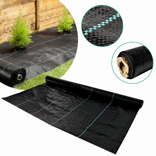 Folie antiburuieni/mulcire din polipropilena, MESTERINO PP1000150, 1 m X 50 m, densitate 100g/mp culoare neagra cu dungi, protectie UV