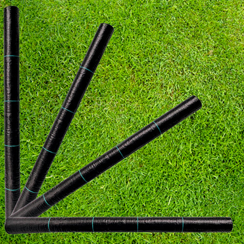 Folie antiburuieni/mulcire din polipropilena, MESTERINO PP1000225, 2 m X 25 m, densitate 100g/mp culoare neagra cu dungi, protectie UV