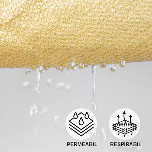 Umbrar/prelata de soare patrata din PE, MESTERINO PE1800404 4 m X 4 m, densitate 180g/mp, culoare bej, protectie UV