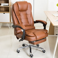 Scaun de Birou Ergonomic Directorial, Piele Ecologică, Recliner și Suport pentru Picioare