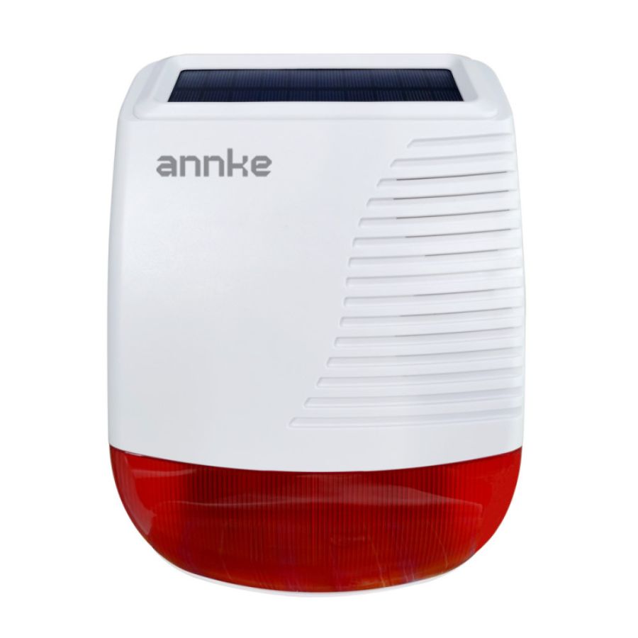 Sirena de exterior ANNKE SIRENE001, WiFi cu panou solar, accesoriu suplimentar sistem alarma A113, 120 dB, Flash LED, rezistenta la intemperii