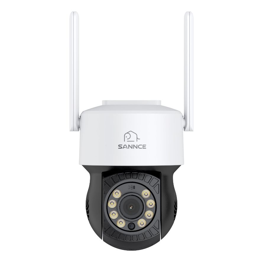 Camera performanta de supraveghere video SANNCE I51CM, de exterior, WiFi 5MP, Ultra HD/2k+, Pan &amp; Tilt, comunicare audio bidirectionala, vedere nocturna IR, rezistenta la intemperii