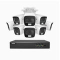Sistem performant de supraveghere video ANNKE DW81KN+CR1CV*8, DVR 8 canale hibrid, 8 camere tip Bullet interior/exterior, 5MP, Ultra HD/2k+, lumina duala IR si alba, vedere nocturna, audio, rezistent la intemperii