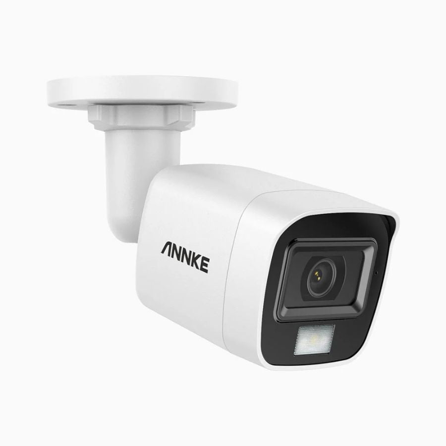 Sistem performant de supraveghere video ANNKE DW81KN+CR1CV*8, DVR 8 canale hibrid, 8 camere tip Bullet interior/exterior, 5MP, Ultra HD/2k+, lumina duala IR si alba, vedere nocturna, audio, rezistent la intemperii