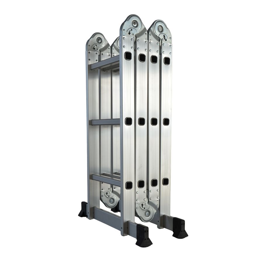 Scara multifunctionala aluminiu cu balama 4X3 trepte MESTERINO TOOLS MTJL201-4X3, 3.6 metri, greutate maxima 150 kg