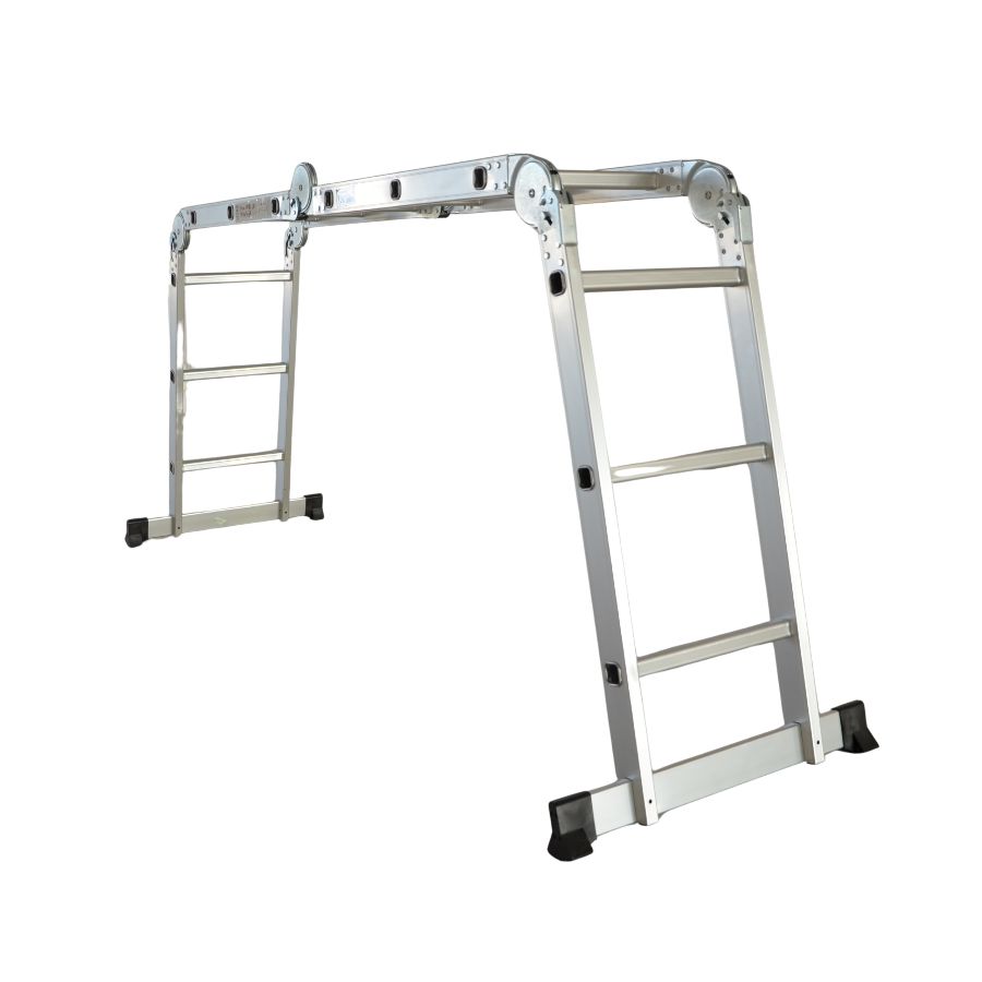 Scara multifunctionala aluminiu cu balama 4X3 trepte MESTERINO TOOLS MTJL202-4X3, 3.55 metri, greutate maxima 150 kg