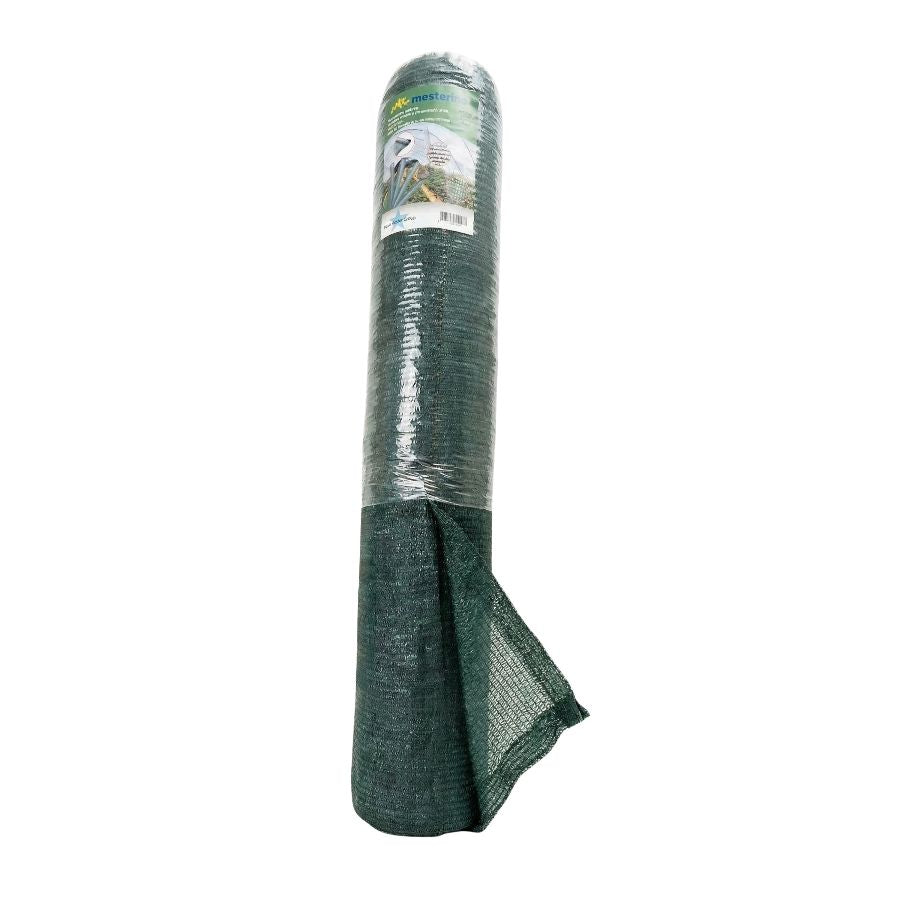 Plasa pentru umbrire, polietilena HDPE pura, MESTERINO 50125050, 12 m X 50 m, grad de umbrire 50%, densitate 50g/mp, verde inchis, protectie UV/IR