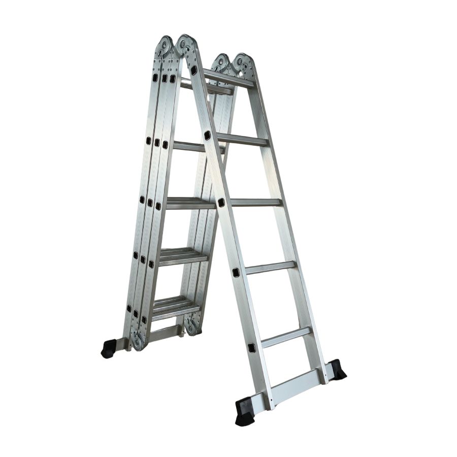 Scara multifunctionala din aluminiu cu balama MESTERINO TOOLS MTJL201-4X5, 4X5 trepte, 5.8 metri, greutate maxima suportata 150 kg