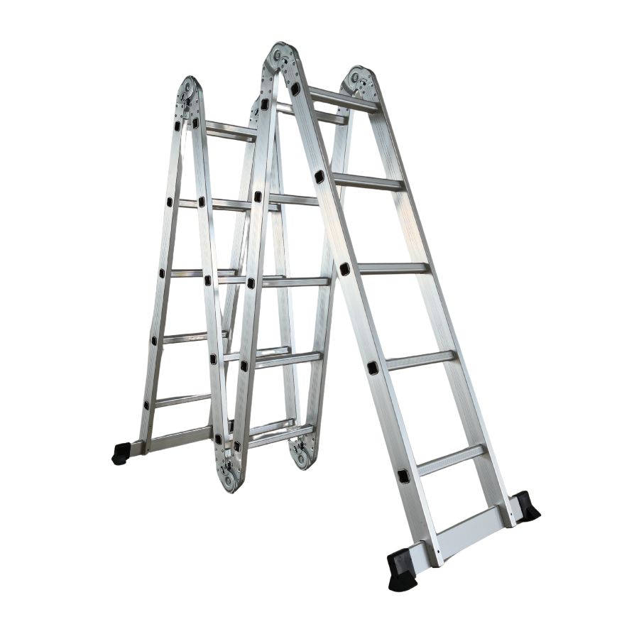 Scara multifunctionala din aluminiu cu balama MESTERINO TOOLS MTJL201-4X5, 4X5 trepte, 5.8 metri, greutate maxima suportata 150 kg