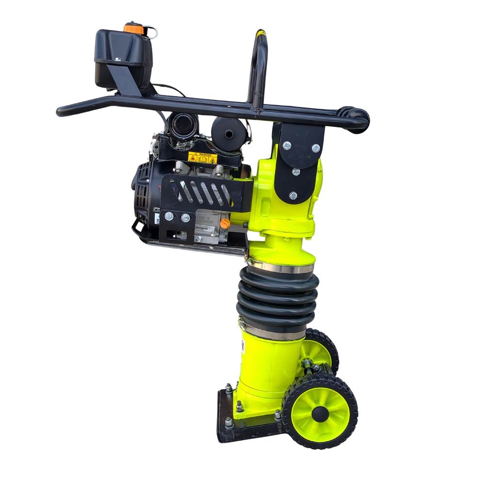 Mai compactor cu kit roti MESTERINO TOOLS MT-29348, motor LONCIN 196 cc pe benzina, putere 6.5 CP, dimensiune talpa 355x280 mm, 600-700 bpm, forta impact 18500 N, greutate 78 kg