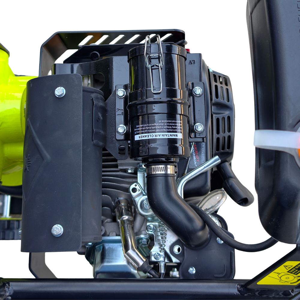 Mai compactor cu kit roti MESTERINO TOOLS MT-29348, motor LONCIN 196 cc pe benzina, putere 6.5 CP, dimensiune talpa 355x280 mm, 600-700 bpm, forta impact 18500 N, greutate 78 kg