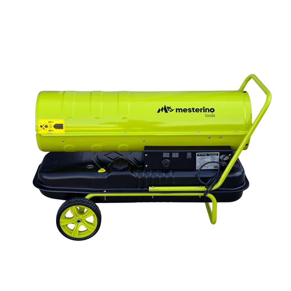 Tun de caldura pe motorina MESTERINO MTRY-100, putere 100 KW, ventilator 340 W, volum de aer 1300 m3/h, capacitate rezervor combustibil 46 litri
