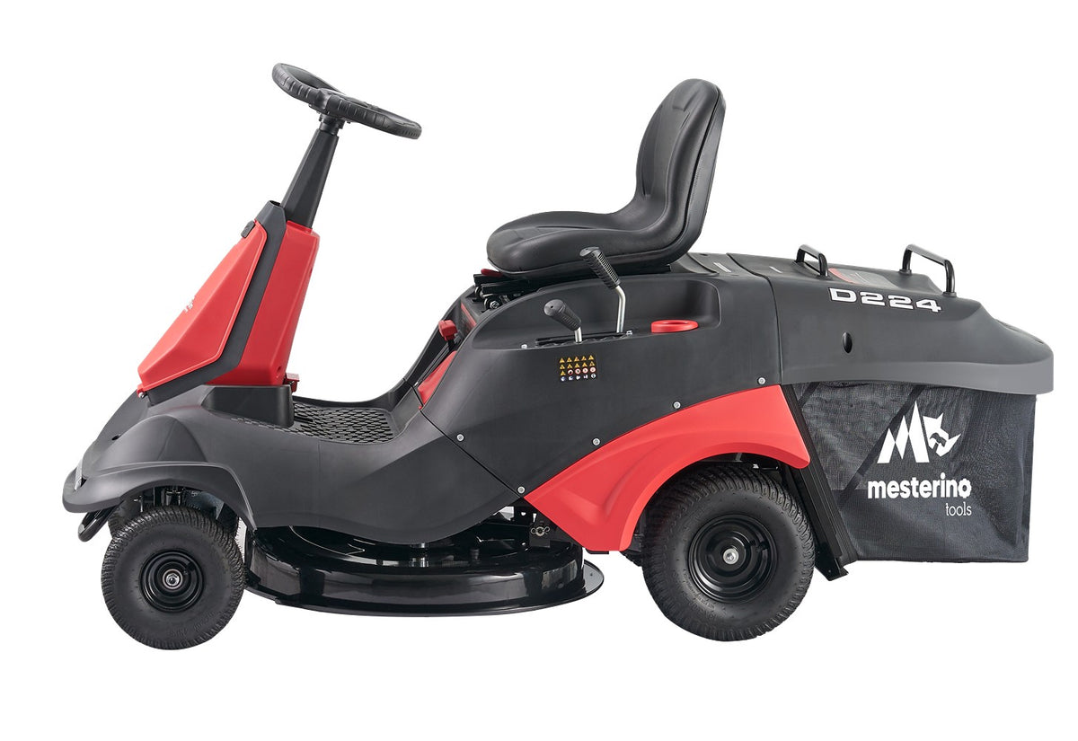 Tractoras pentru tuns gazon/iarba MESTERINO TOOLS MTBJXRM26P-D224, motor LONCIN 224 cmc, putere 7.5 cai, latime de taiere 660 mm, 5 nivele taiere, sac colector 150 litri
